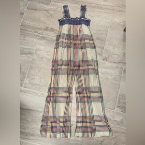 pink chicken plaid romper size 6